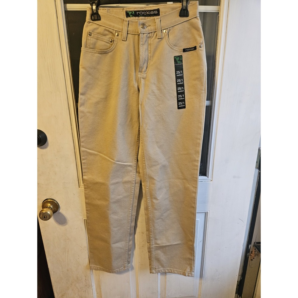 Rockies Vintage Khakis Womens 25/1 Beige Relaxed Straight Leg Pants NWT RF296AW0